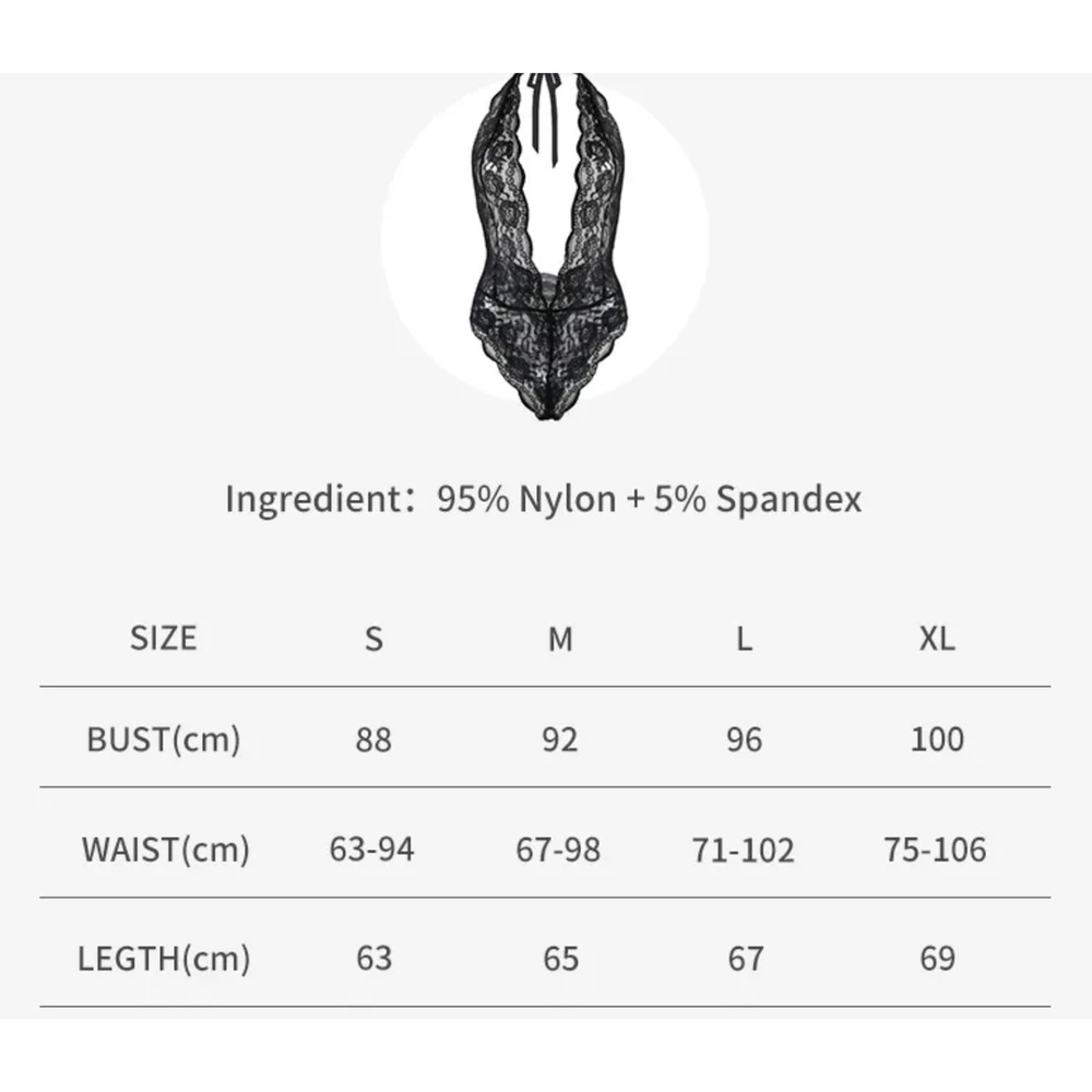 HOT SEXY TRANSPARENT ONE PIECE SEXY LINGERIE - WHITE XLARGE - Picture 4 of 5